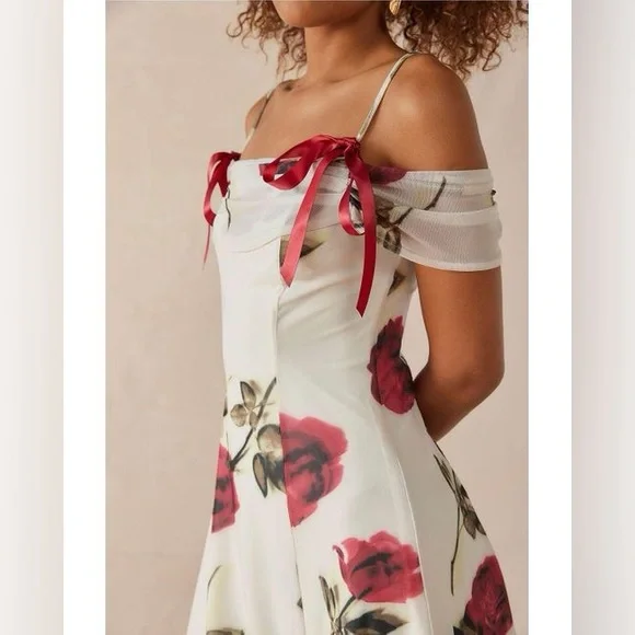 Kimchi Blue Allison Mesh Cold Shoulder Mini Dress - Picture 3 of 7